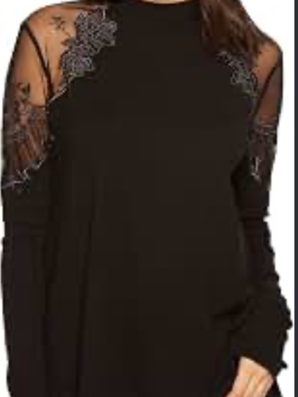 Free People Daniella Black Top Size Large